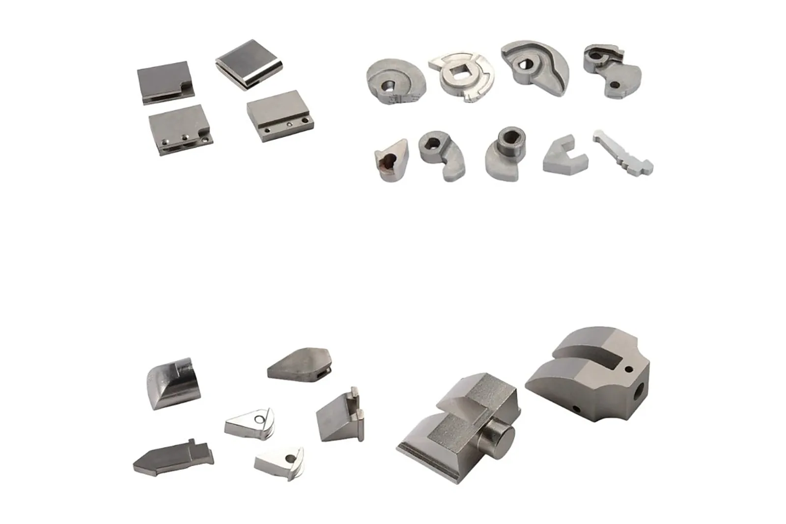 Precision machined and sintered metal components on a work surface