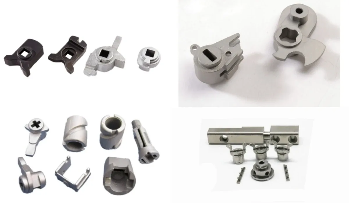 Educational infographic of the powder metallurgy process from powder preparation to final inspection